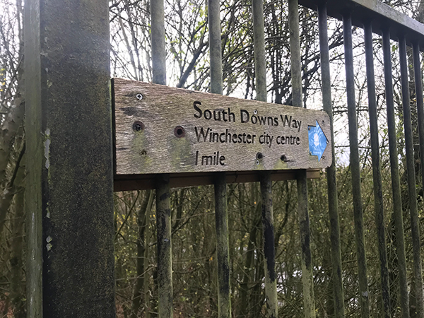 winchester south downs way sign